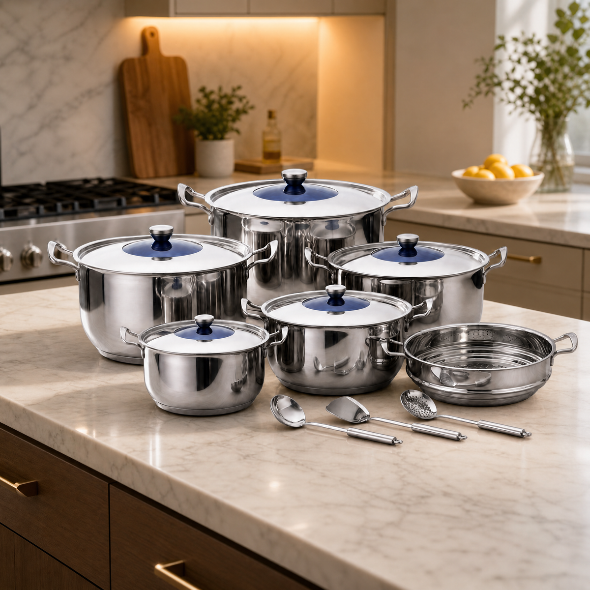 Combined Lid Pot Set