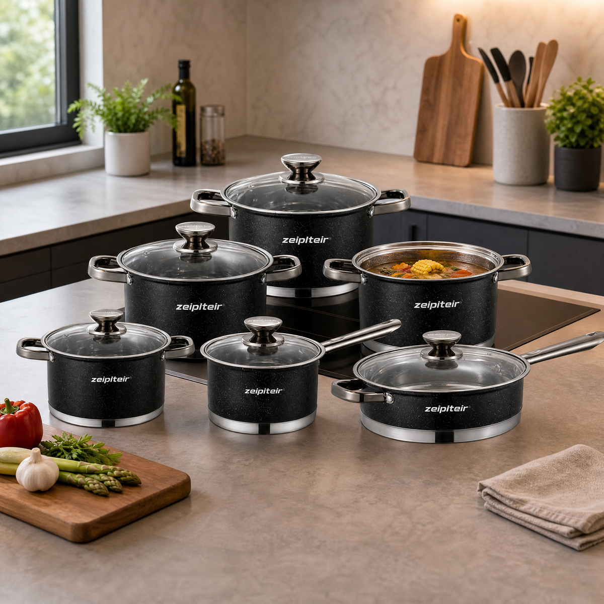 Outer-Coated Pot Set
